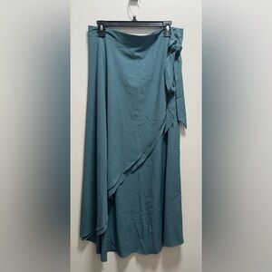 NWT Halara Tie Side Wrap Skirt Dress Sz 2X Blue Green Bohemian Beach Resort